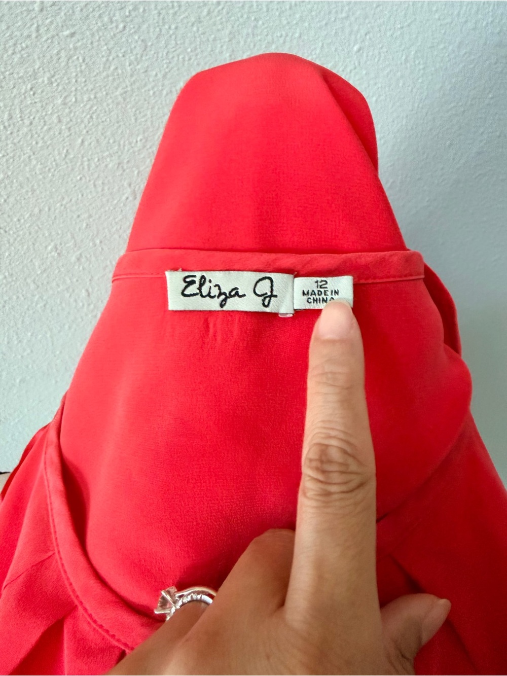 ELIZA J 100% Silk Orangish Red Pleated Zip Sheath Dress 12 | Lux Coral Workwear - Picture 8 of 11